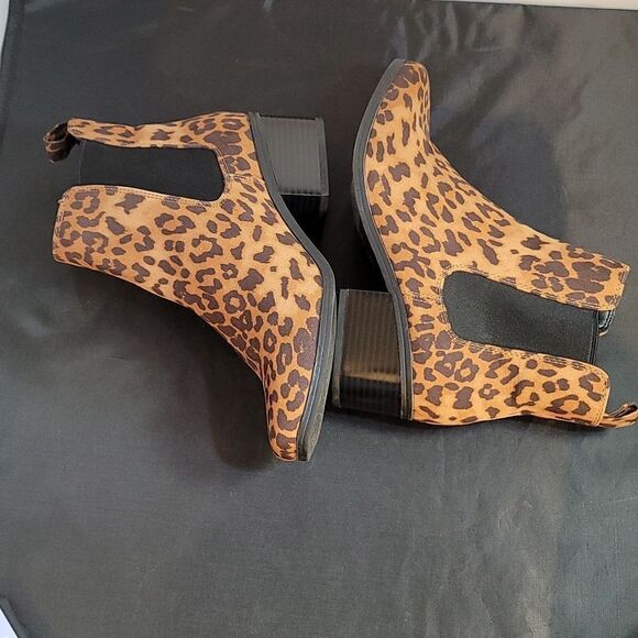 BRAND NEW NEW DAY FAUX SUEDE LEOPARD PRINT ANKLE BOOTS - Picture 6 of 15